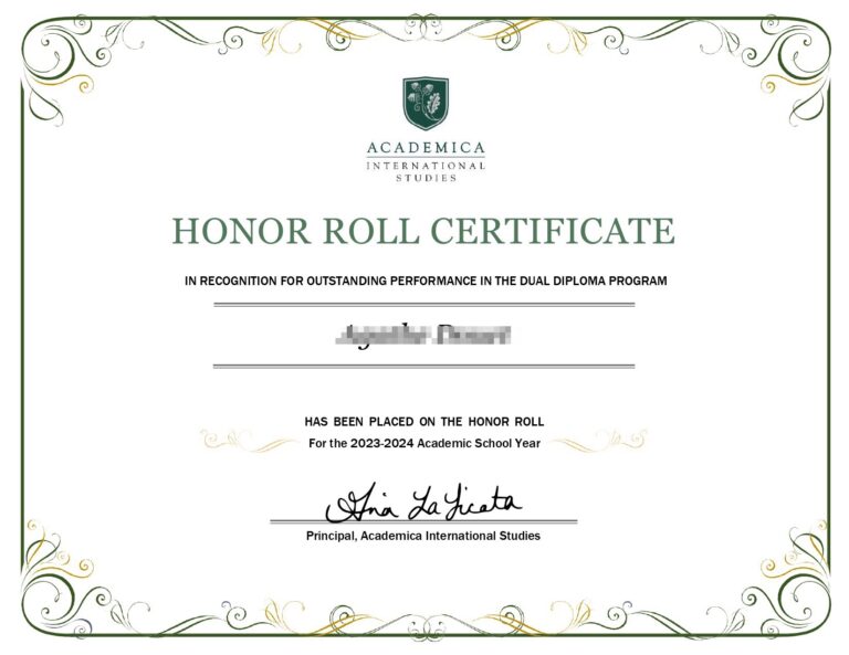 [DUAL DIPLOMA] Certificat honorifique pour 14 élèves !